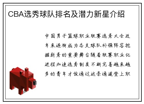 CBA选秀球队排名及潜力新星介绍